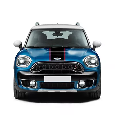 Black-Red Car Hood Stripes Bonnet Decals Stickers For MINI Cooper Countryman F60 • $25.25