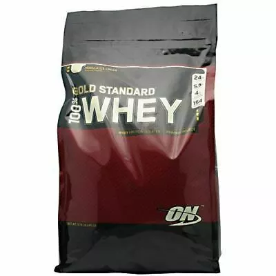 OPTIMUM NUTRITION 100% Gold Standard Whey Protein Vanilla Ice Cream 10 Lb Bag • $189.95