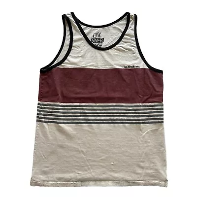 Y2k Quiksilver Surf Wear Striped Skater Tank Top Shirt Casual Streetwear Men's M • $10