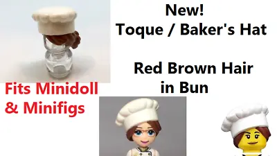 LEGO Chef Hat LEGO Toque Reddish Brown Bun Fits Minifigure Or Mini Doll Gourmet • $3.41