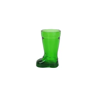 Vintage MOD DEP 3  Green Glass Boot Shot Glass • $4.97