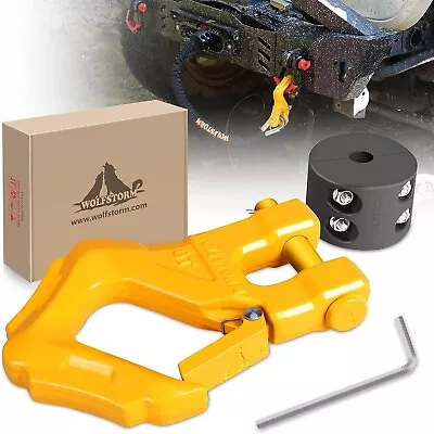 3/8'' Steel Heavy Duty Winch Hook W/Safety Spring Latch+Winch Cable Hook Stopper • $26.99