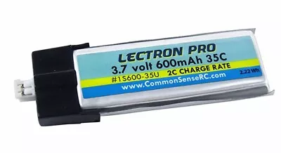 Lectron 1S600-35U 600mAh 1S 3.7V 35C LiPo Pack W/ UMX Connector : Glimpse FPV • $7.45