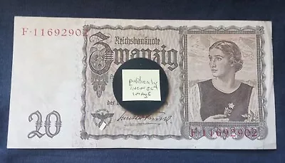 German 3rd Reich WW2  20 Reichsmark Note • $65