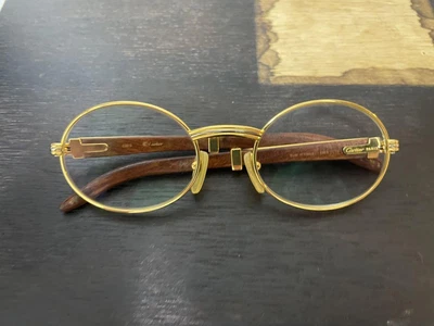 $2176.21 • Buy Cartier #12 Vintage Wood Temple Glasses Sunglasses
