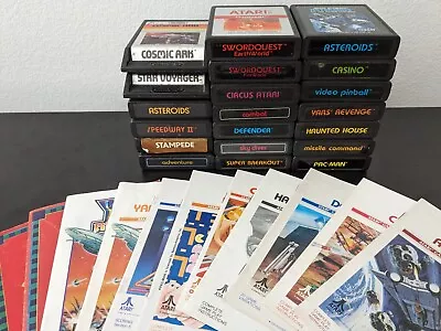 Atari 2600 Lot Of 20 Game Cartridges UNTESTED *NO REPEATS* +8 Manuals 2 Catalogs • $45