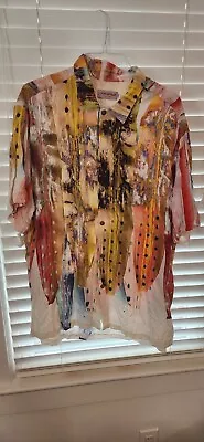 Jams World Hawaiian Shirt Men's 2XL Watermelon Surfboards In Crinkled Rayon • $75