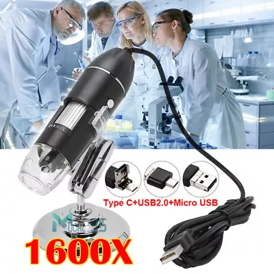 8 LED 1600X USB Digital Microscope For Electronic Accessories Coin Inspection • $25.69