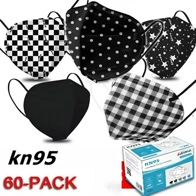 [60 Pack] KN95 Protective 5 Layer Face Mask Disposable Respirator BFE 95% PM2.5 • $6.85