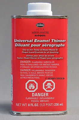 TESTORS UNIVERSAL ENAMEL PAINT THINNER 8OZ Airbrushing Airbrush Cleaner TES8824 • $34.84
