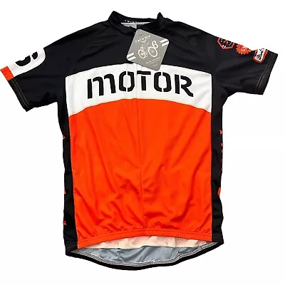 TWIN SIX Cycling MOTOR Club Raglan Athletic Zip Jersey Large Orange NWTS • $35