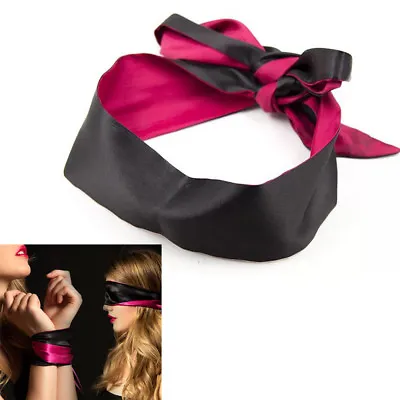Sexy Unisex Blindfold Red Eye Satin Mask Couple Games Love Cosplay Cover Band • £3.09
