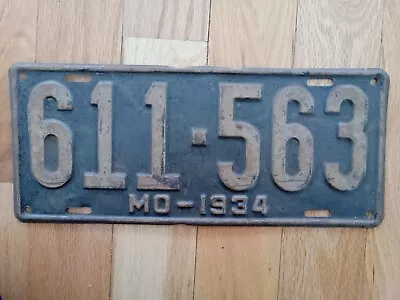 Vintage 1934 Missouri License Plate • $29.99