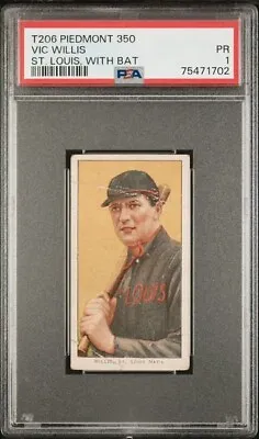 1909-11 T206 Vic Willis St.Louis With Bat Piedmont 350 PSA 1 • $128.57