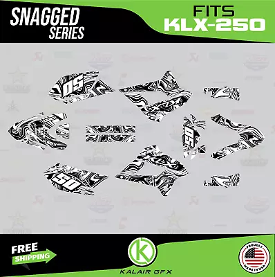 $139.99 • Buy Graphics Kit For Kawasaki KLX250 (2008-2020) KLX 250 Snagged Series - White