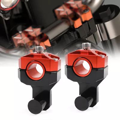 22/28mm Motorcycle Bike HandleBar Fat Handle Bar Risers CNC Mount Clamp Adapter • $53.59