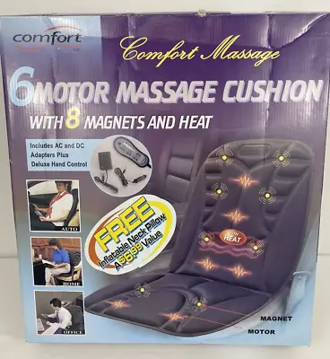 Comfort Massage Cushion 6 Motors W/ 8 Magnets & Heat  W/ Inflatable Neck Pillow • $28.99
