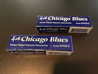 Nib  (2) Vintage Kay Chicago Blues Nickel Plated Harmonica Key Of C Original Box • $34.19