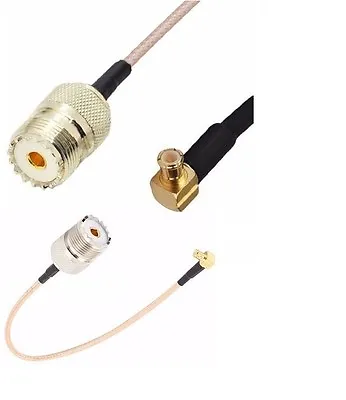 MCX Right Angle Male To SO239 UHF Female Pigtail Cable RG316 15cm • £6.65