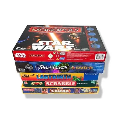 Bundle Of 5 Classic Board Games Star Wars Monopoly Cluedo Scrabble & More. • £9.99