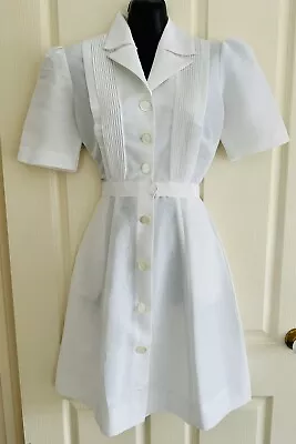 AUTHENTIC VINTAGE 60s WAITRESS DINER UNIFORM DRESS Nurse Cosplay 1960s XXS AU 6 • $89