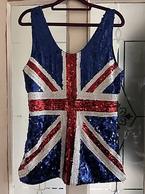 Smiffys Sequin Union Jack Vest Size Large • £18