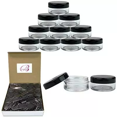 50 New Empty 5 Gram (0.17 Oz) Acrylic Round Jars - BPA Free Plastic Containers • $11.19