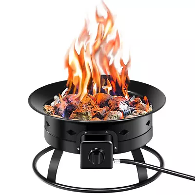 Portable Propane Outdoor Gas Fire Pit W/ Cover & Carry Kit 19-Inch 58000 BTU • $119.95