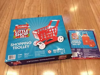 Coles Little Shop - Shopping Trolley And Apron & Shopping Set • $35