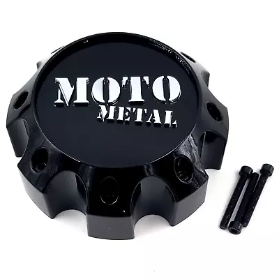 Moto Metal Gloss Black 8 Lug Bolt On MO993 Wheel Center Cap 1079L170MO4GB-H62 • $40