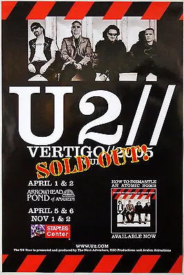 U2  -  Vertigo  Tour  2005  -  Original Rolled Rock Promo Concert Poster (2005) • $14.99