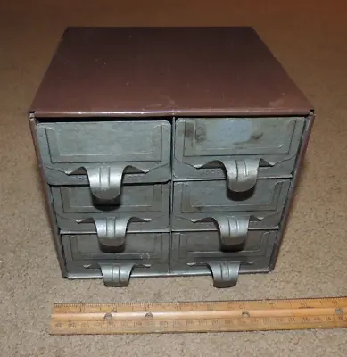 Vintage ADDRESSELLOTT Box 6 Drawer Small Parts Cabinet 7-1/4  X 6-1/4  X 7-1/8  • $60