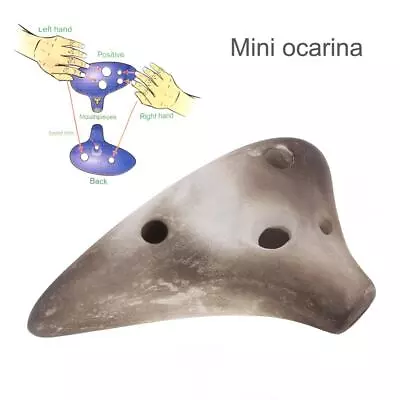 Mini 6 Holes Soprano Tone Of C Necklace Ocarina Clay Smoked Surface Flute • $12.97