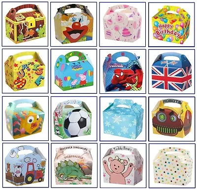 200 X Childrens Kids Themed Carry Food Meal Box Birthday Party Loot Bag Boxes • £56.99