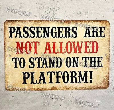 Metal Sign RAILROAD Train Station Platform Railway Transport Depot RR Stop Cars • $13.95