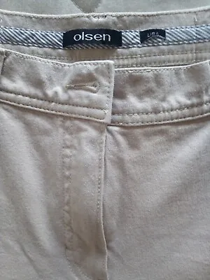 OLSEN Beige Ladies Stretch Jeans Size 14 Small Fitting • £10