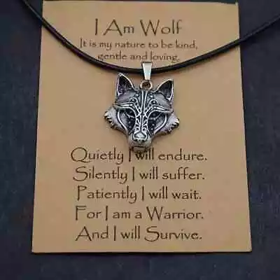 Silver Plated Mythology Viking Wolf Head Pendant Necklace Men Women Vintage Gift • $13.98