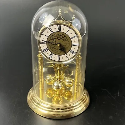 Vintage Haller W. Germany Dome Anniversary Quartz Clock Model W993 Gold Tone • $37.99