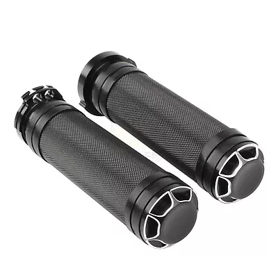 $18.28 • Buy 1  CNC Black Hand Grips Handlebar For Harley Touring Sportster 883 Softail V-Rod