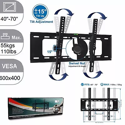 Tv Wall Mount Bracket Tilt Flat Led Lcd Oled Qled For 60 65 70 40 To 70 Inch • £9.99