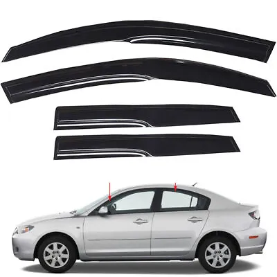 For 2004-2009 Mazda 3 Sedan Window Vent Visors Sun Rain Guards Shade Deflector# • $22.39