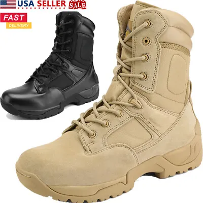 Men's Military Tactical Work Boots Hiking Motorcycle Combat Army Boots Wide Size • $47.99