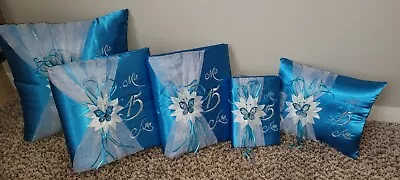 5PC Quinceanera Mis Quince 15 Anos Set Kneeling Pillow Guest Book Photo Album • $149.85