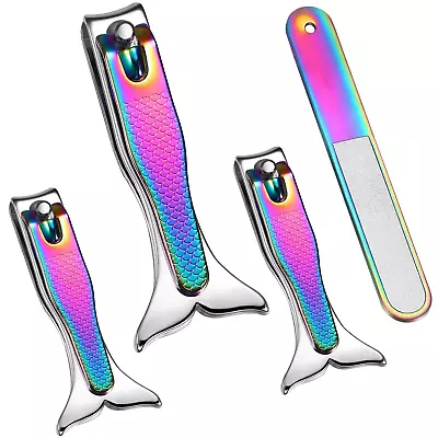 Honoson Mermaid Nail Clipper Set 4 Pieces Kids Clippers Nail Fingernails And Toe • $10.68