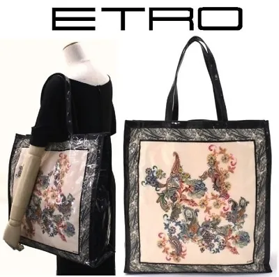 Etro Italian Paisley X Flower Pattern Coated Tote Bag • $115