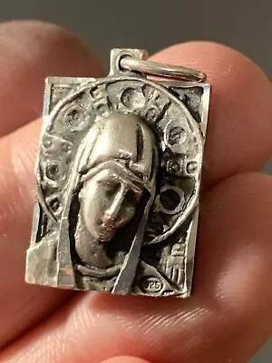 OTTAVIANI Serling Silver 925 Dimond Cut High Relief Virgin Mary Pendant • $89.99