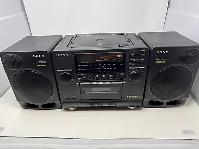 Vtg Sony CFD-510 CD Radio Cassette Mega Bass Portable Boombox Tested See Video • $75