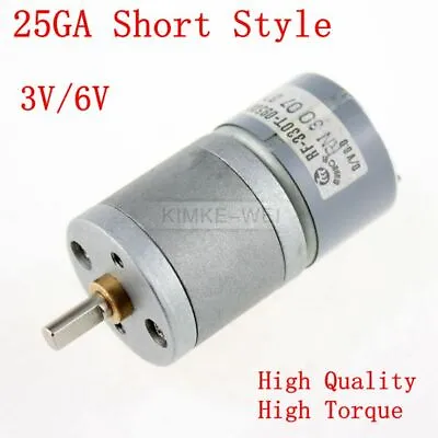 25mm 3V/6V DC 5 - 400 RPM High Torque Gear Box Motor Reducer Reversible 25GA New • $8.42