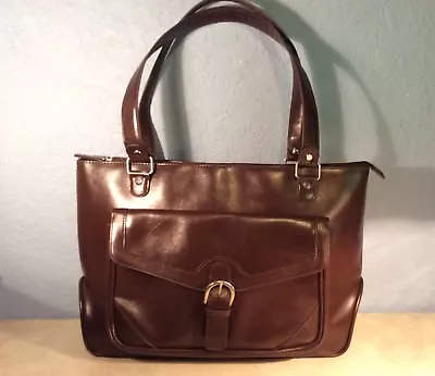 FRANKLIN COVEY Large Business Travel Bag Laptop Briefcase Carry-On Bag Brown • $41