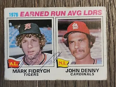 1977 Topps #7 1976 Earned Run Avg Leaders MARK FIDRYCH AUTO Signed Card RARE • $59.95